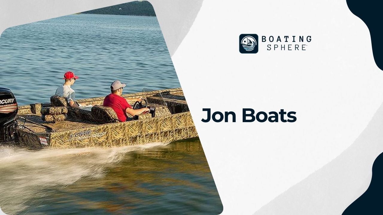 Jon Boats: Simple, flat-bottomed boats suitable for calm waters and shallow fishing.