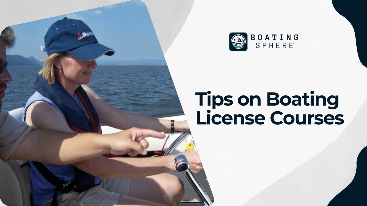 An instructor demonstrating the best practices during a boating license course.