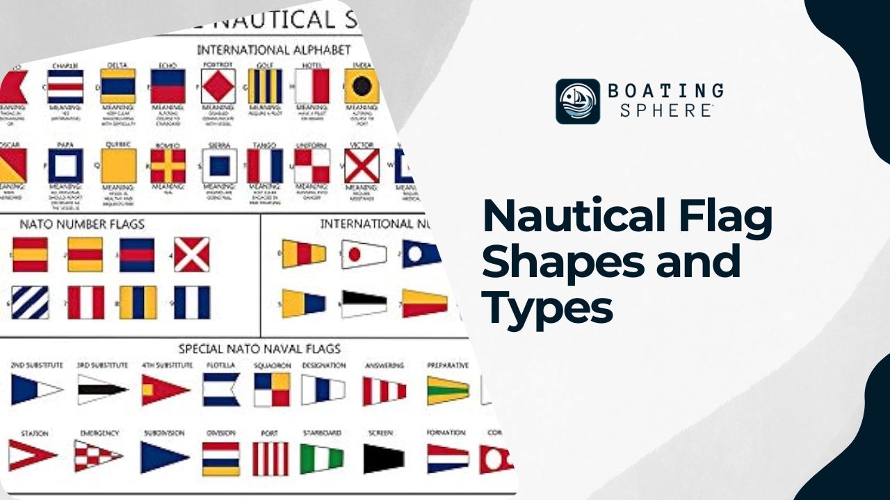 Various geometric shapes and types of flags are used in maritime signaling.