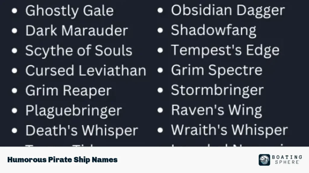 Humorous Pirate Ship Names